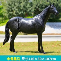 Statue Sculpture de Cheval Moderne Carrée en Résine Couleur Grandeur Nature pour Décoration Extérieure