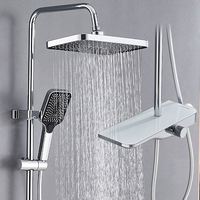 Ensemble de robinetterie de douche à effet pluie simple Bagnolux, finition chrome poli, accessoire de salle de bain pour hôtels, système OEM en céramique souple, robinets doseurs