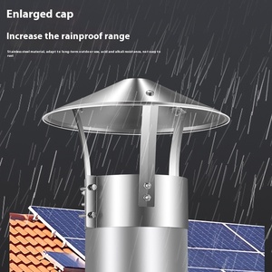 Tapa de lluvia de acero inoxidable a prueba de viento para <span class=keywords><strong>chimenea</strong></span> cubierta exterior de tubo de escape para estufa de tierra <span class=keywords><strong>chimenea</strong></span> tapa de escape de humo - Product Image 2