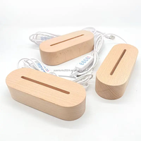 Lámpara acrílica de luz cálida LED de levitación personalizada, Base de madera ovalada de madera de haya con Control remoto, regalo de dormitorio de estilo moderno