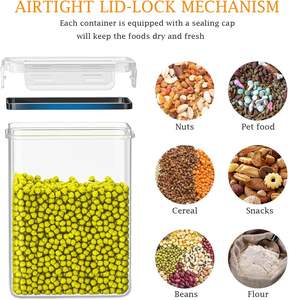 7pcs PP Flexible Airtight <b>Food</b> Storage <b>Containers</b> Set 1-3L Capacity Kitchen Use for Flour Sugar Cereal Dry Storage Canisters - Product Image 5