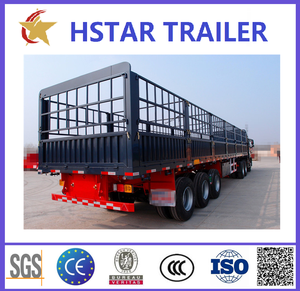 Remolque de carga cerrado con valla de 3 ejes, semirremolque de pared lateral de transporte a granel resistente - Product Image 3
