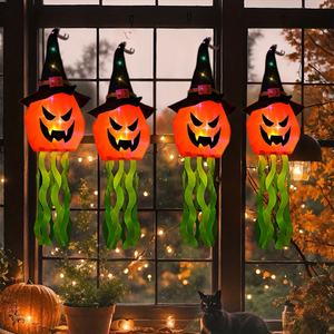 Lámpara decorativa LED de Halloween con forma de sombrero de bruja y calabaza, ambiente festivo, adecuada para fiestas y decoraciones de casas embrujadas - Product Image 6