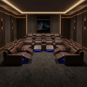 Sofá reclinable eléctrico de lujo de gama alta para uso en Cine en Casa Operación conveniente con botones con elevador eléctrico y casillero - Product Image 1
