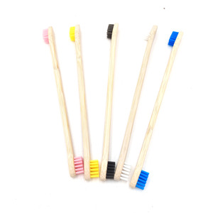 Cepillo de dientes para perros de cerdas Súper suaves de doble cabeza de bambú, cepillo de dientes suave para masaje para perros y gatos - Product Image 1