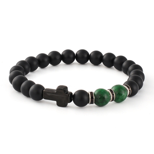 F233 Custom Jewelry <strong>Stone</strong> for Man High Quality Handmade Luxury Semi-precious Green <strong>Jade</strong> <strong>Black</strong> Agate Trendy Bracelet - Product Image 4