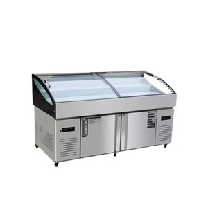 Refrigerador Comercial para Supermercado, Exhibidor Abierto para Pescado, Mariscos Congelados, Carne, Verduras - Product Image 3