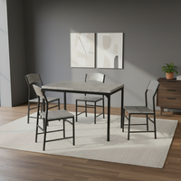 Bswmdf — ensemble de Table à manger gris, mode moderne, une Table et 4 chaises