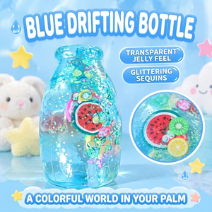 New Glitter Fruit Charm Squishy Toy Mini Bottle Squeeze <b>Fidget</b> Sensory Toy Soft Novelty Gift for Kids and Adults - Product Image 1
