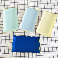 Ensemble de vaisselle pour décoration de fête, nouvelles assiettes à fruits en papier jetables, imprimées en UV colorées, style moderne, haute qualité, logo personnalisé