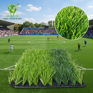 Césped <span class=keywords><strong>Artificial</strong></span> para Fútbol Sala, Campos de Fútbol, Estadios Deportivos, Césped Híbrido Verde, Césped Sintético, Césped Denso con Orificios de Drenaje - Product Image 1