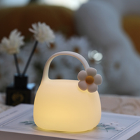 Veilleuse LED rechargeable en silicone, moderne, portable, en forme de sac, pour chambre à coucher, couleur blanc chaud