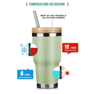 Botella de Agua de Acero Inoxidable de Doble Pared con Tapa de Bambú, Ecológica, Mantiene el Agua Caliente y Fría Durante Mucho Tiempo - Product Image 6