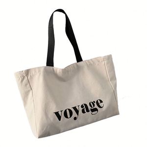 Sac fourre-tout en toile organique personnalisé, imprimé, robuste, multifonctionnel, réutilisable, fabriqué en usine OEM, avec poignée en corde, pour les voyages, respectueux de l'environnement - Product Image 3