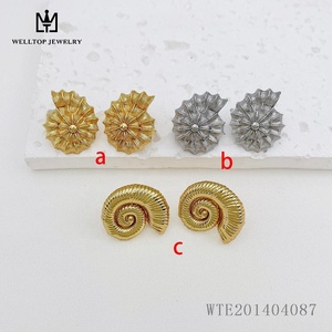 Vendita calda gioielli in metallo conchiglia <span class=keywords><strong>orecchini</strong></span> a spirale <span class=keywords><strong>per</strong></span> le donne regalo di viaggio estivo - Product Image 2