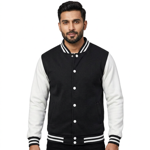 Veste universitaire pour homme, veste bomber en cuir à manches en cuir, veste de baseball personnalisée - Product Image 1