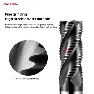 HRC55/HRC65/HRC70 3/4 <span class=keywords><strong>flautas</strong></span> hoja ondulada <span class=keywords><strong>de</strong></span> carburo <span class=keywords><strong>de</strong></span> tungsteno <span class=keywords><strong>de</strong></span> acero CNC mecanizado Endmill Nano revestimiento OEM desbaste fresa - Product Image 5