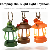 Mini lampe LED rétro pour camping, porte-clés en plastique léger, design de dessin animé, pour cadeaux promotionnels, souvenirs, accessoires