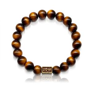 Nuova Collezione: <span class=keywords><strong>Bracciale</strong></span> Maschile Ispirato alla Fraternità Iota Phi Theta con Perle di Occhio di Tigre di Alta Qualità - Product Image 4