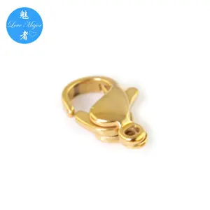 18k gold plated stainless steel steel lobster clasps for fashion steel jewelry