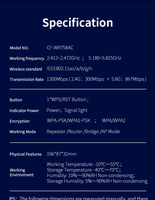 COMFAST Dual Band WiFi tekrarlayıcı uzun menzilli 1200Mbps kablosuz WiFi genişletici WiFi tekrarlayıcı