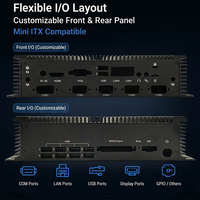 Carcasa de PC Industrial Mini-ITX de Aluminio sin Ventilador, OEM ODM, Chasis de Computadora Integrada, Soporte de E/S Personalizado, DM11 en Stock, Tubo de Calor de Cobre