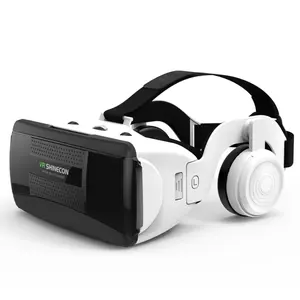 Meilleures ventes Lunettes vidéo 3D de réalité virtuelle <span class=keywords><strong>VR</strong></span> SHINECON G06EB adaptées aux smartphones de 4.7 à 6.1 pouces avec <span class=keywords><strong>casque</strong></span> HiFi - Product Image 1