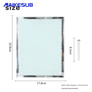 Cadre <span class=keywords><strong>photo</strong></span> carré en <span class=keywords><strong>verre</strong></span> avec miroir de 8 pouces personnalisable, impression par sublimation en métal, utilisation décorative - Product Image 4
