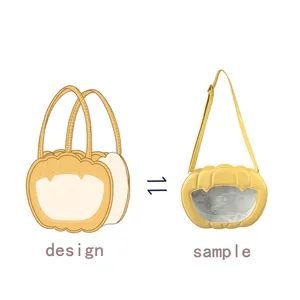 Özel moda crossbody kabak şekilli çanta sarı narin lüks PU çanta tasarımcı Blueprint çanta