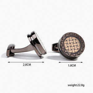 Mancuernillas de Alta Calidad para Hombre, Color Gris Cobre, Diseño a Rayas, Mancuernillas de Camisa con Personalidad - Product Image 5