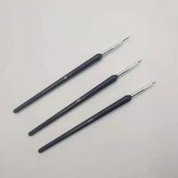 Lot de 3 stylos à crochet noir Fleur Dessin au trait Nail Painting Tool Brush