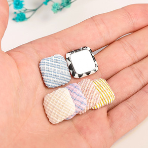 กระดุมผ้าถักทรงสี่เหลี่ยม 17 มม. แบบแบน สำหรับงาน DIY เครื่องประดับตกแต่งเสื้อผ้าและผม - Product Image 4