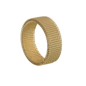 OEM new jewelry standard beautiful <b>titanium</b> steel woven mesh deformation <b>ring</b> 8MM vacuum plating does not fade - Product Image 5