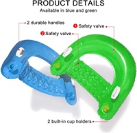 Waterhan Fabrik Großhandel Maßgefertigter Einfacher Grüner PVC Aufblasbarer Schwimmring mit Neuartigem Design für Erwachsene Verpackung