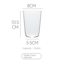 Tasse à café en verre borosilicaté transparent isolé de grande valeur tasse à eau simple pour les fêtes pour les boissons au café froid
