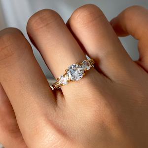 Anillo de Circonia Cúbica de Moda con Baño de Oro de 18K y Gema Redonda Tallada, Precio Mayorista para Mujer - Product Image 6