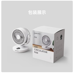 Ventilateur de circulation d'air AUX F88 avec moteur DC, oscillant, rechargeable, alimenté par USB, ventilateur de bureau portable pour le bureau et la chambre à coucher - Product Image 1