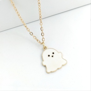 Joyería de Moda, Regalo de Halloween, Collar con Colgante de Fantasma en Acero Inoxidable Chapado en Oro de 18K, Color Blanco, Negro, Rosa y Azul, para Mujer - Product Image 4