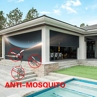 Persianas Verticales Modernas para Exteriores, Impermeables y Resistentes al Viento, con Motor Automático Integrado, Sistema de Cierre Eléctrico, para Patio y Protección Solar