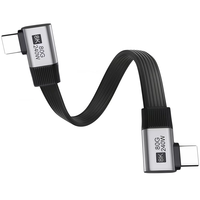 Câble USB C vers USB C à angle droit 240W, câble de charge et de données USB-C angulaire pour ordinateur portable, téléphone, cordon de charge rapide Type C à 90 degrés