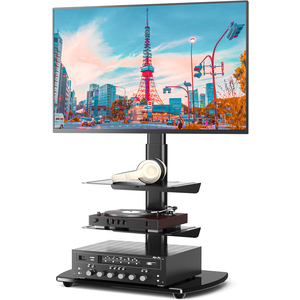 Le meuble TV à deux étagères convient aux écrans de 32 à 65 pouces. Base de meuble TV avec <span class=keywords><strong>pieds</strong></span> antidérapants, sûre et stable - Product Image 2