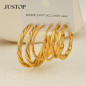 Aros de moda OEM/OEM, impermeables, de acero inoxidable, chapados en oro, hipoalergénicos, proveedor de joyería de moda. - Product Image 6