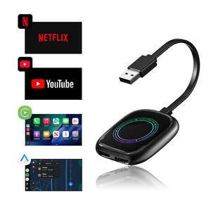 Adaptateur vidéo CarPlay sans fil double Wifi 4 Go de RAM, Android Auto, streaming multimédia, YouTube, Netflix, <span class=keywords><strong>Google</strong></span> <span class=keywords><strong>Play</strong></span> <span class=keywords><strong>Store</strong></span>, CarPlay Ai Box - Product Image 1
