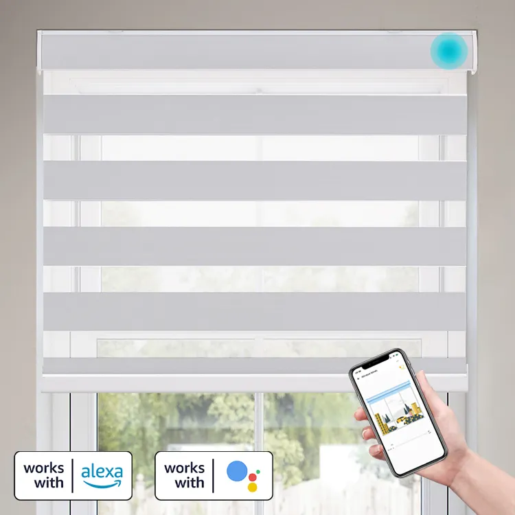 Stores enrouleurs Alexa Zebra jour et nuit motorisés Smart Electric Wifi Dual Layer Zebra Window Stores stores