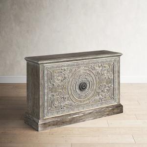 Unique Handmade Wooden 2-Door Carving <b>Sideboard</b> Cabinet Dining Buffet Storage Furniture <b>for</b> Hotel Villa Living Room - Product Image 1