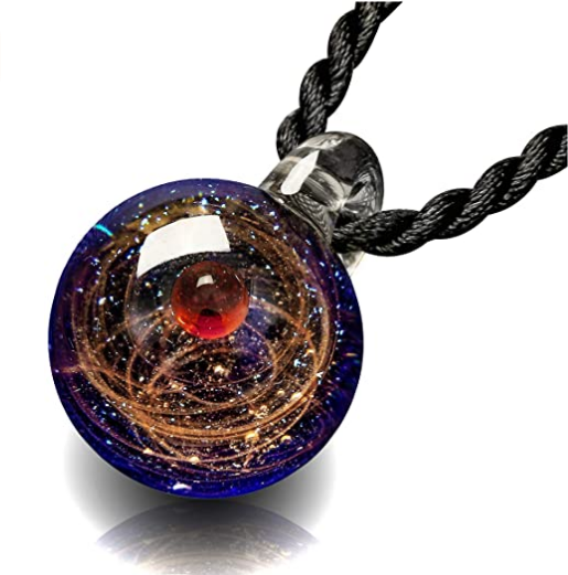 Femmes Nébuleuse Soleil Céleste Croissant Galaxie Pendentif Chaîne Collier Bijou Femmes Nébuleuse Soleil Céleste Croissant Galaxie Pendentif Chaîne Collier Bijou