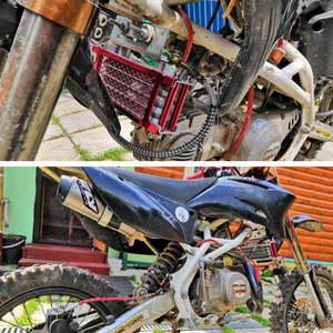 Set Radiator Sistem Pendingin Oli <span class=keywords><strong>Motor</strong></span> Aluminium Berkinerja Tinggi 140cc/125cc Mesin Horizontal Dirt Pit Monkey <span class=keywords><strong>Bike</strong></span> - Product Image 5