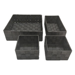 Cesta de Almacenamiento Tejida Rectangular, Organizador Multifuncional de Cosméticos, Cesta de Clasificación de Escritorio de Tela No Tejida con Compartimentos - Product Image 4