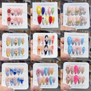 <span class=keywords><strong>Uñas</strong></span> Postizas TSZS de Verano <span class=keywords><strong>con</strong></span> Diseño de Concha Marina 3D, Ojo de Gato, Hechas a Mano, <span class=keywords><strong>con</strong></span> Degradado de Frutas, <span class=keywords><strong>Flores</strong></span> y Perlas, <span class=keywords><strong>Pintadas</strong></span> a Mano - Product Image 2
