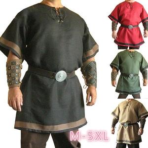 Costume da Cavaliere Medievale Vintage Rinascimentale Ecowalson per Uomo Tunica da Pirata Nordico Camicia Top Rinascimentale - Product Image 6